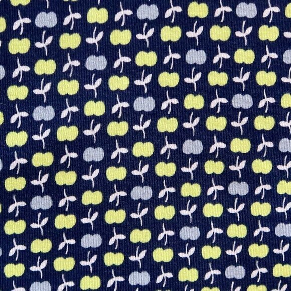 Boden Willa Navy Blue & Green Apple Print Jersey Surplice V-neck Midi Dress 8 - Picture 9 of 12